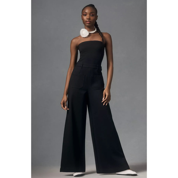 Pilcro Strapless Denim Wide-Leg Jumpsuit - New Large - Picture 1 of 5